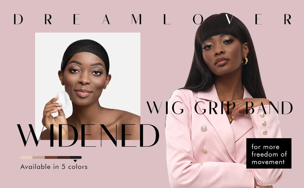 Dreamlover Wig Grip Band for Lace Front Wigs, Adjustable Elastic Wig Grip Headband Wig Band for Women