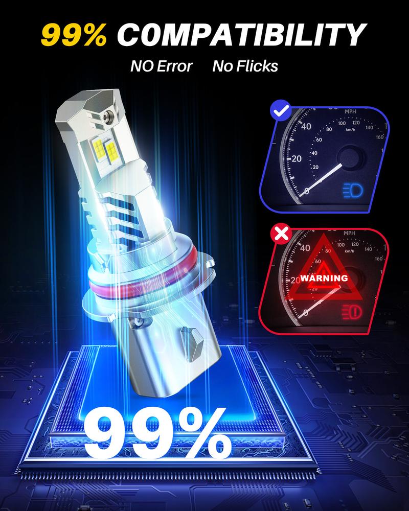 AUTOONE HB5/9007 Headlamps Fog LED Light Car Bulbs, 26,000LM White 6000K with Cooling Fan, Brighter Halogen Headlight Replacement, Plug & Play, IP67 Waterproof, Quick Installation, Universal Fit for Cars/Trucks/SUVs Autos Parts Automotive Vehicle AUTOONE HB5/9007 Headlamps Fog LED Light Car Bulbs, 26,000LM White 6000K with Cooling Fan, Brighter Halogen Headlight Replacement, Plug & Play, IP67 Waterproof, Quick Installation, Universal Fit for Cars/Trucks/SUVs Autos Parts Automotive Vehicle