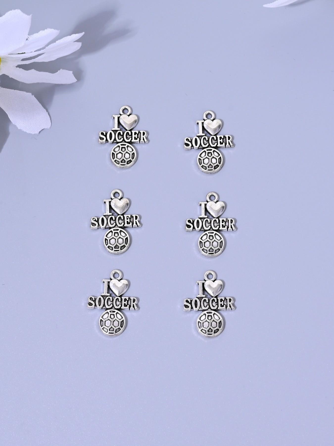 10 Fashionable Sports Theme Football Letter Charms, Ideal for DIY Jewelry Making, Earrings, Necklaces, Bracelets, Keychains, Daily Accessories