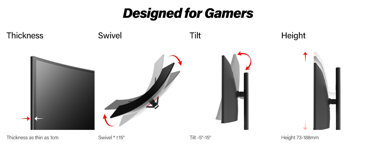 34 Inch Ultrawide Curved Gaming Monitor, 1500R PC Screen 165hz UWQHD 3440x1440, Curved Computer Screen with FreeSync,Multi-Directional Adjustable Base 34 Inch Ultrawide Curved Gaming Monitor, 1500R PC Screen 165hz UWQHD 3440x1440, Curved Computer Screen with FreeSync,Multi-Directional Adjustable Base