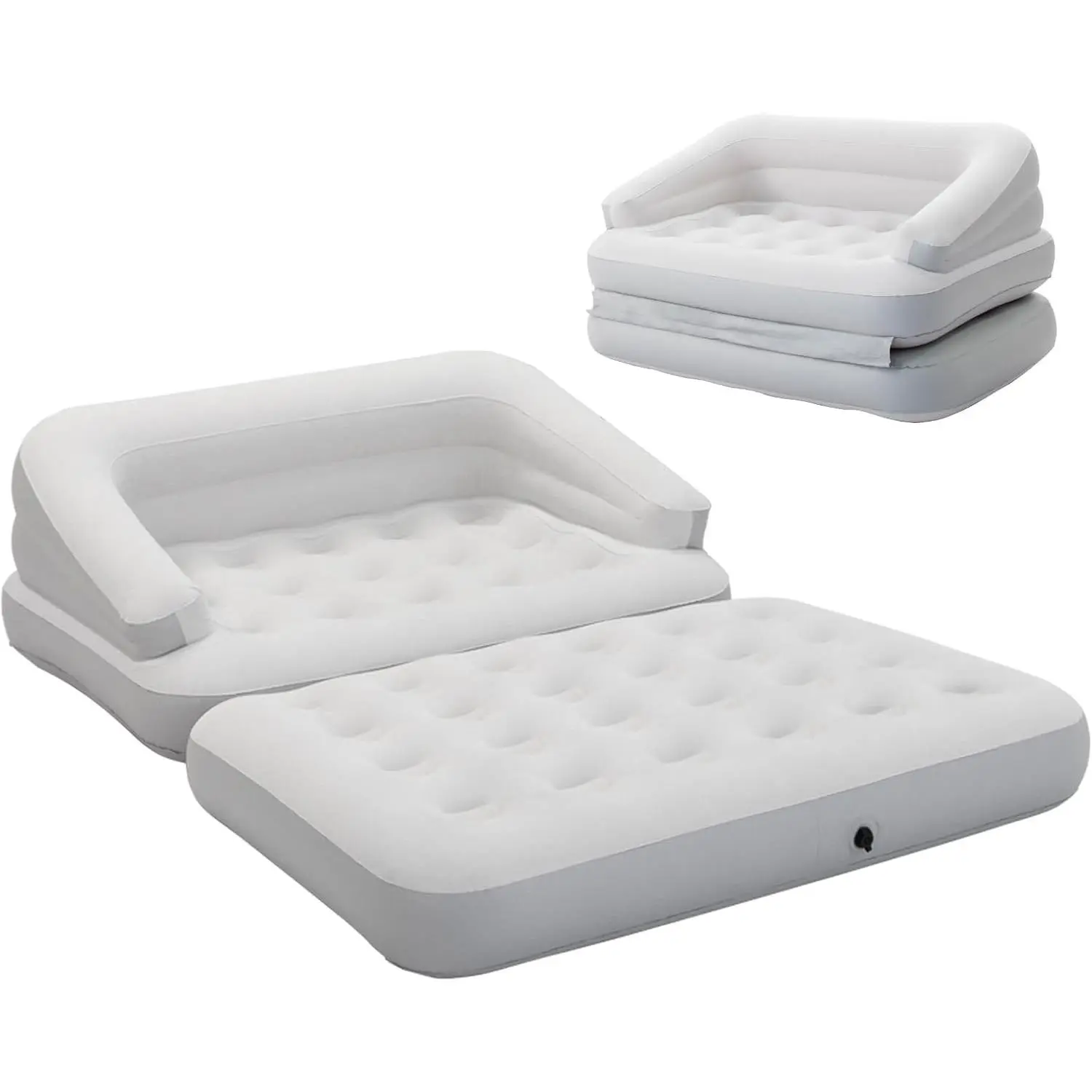 Inflatable Couch Flocked Blow Up Couch Mattress,Outdoor Air Sofa Bed for Camping,Full Size