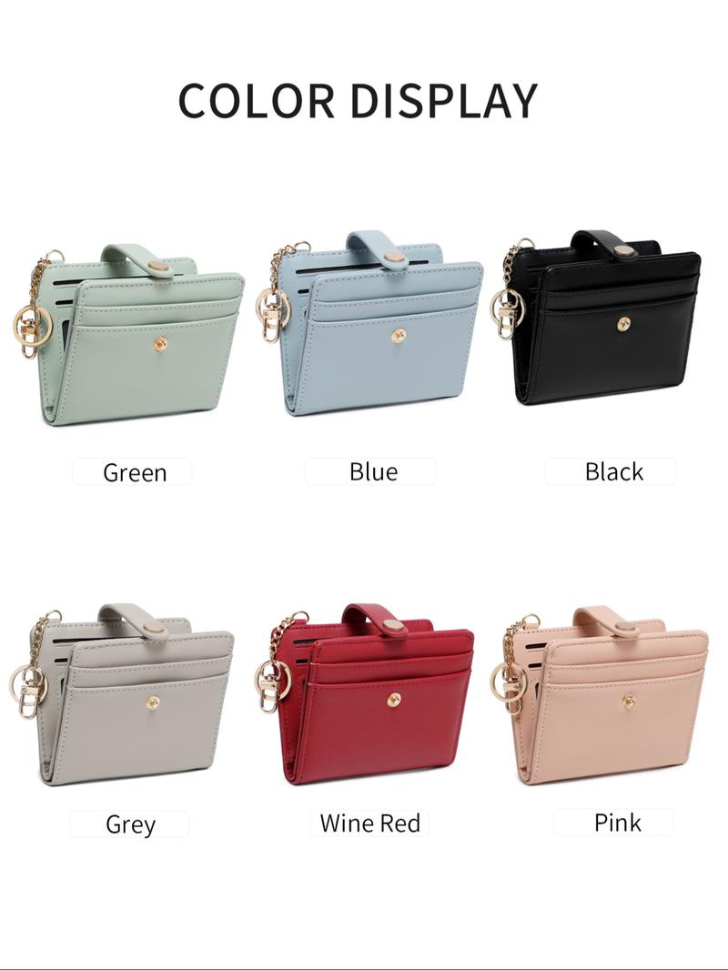 Women's Solid Color Zipper Wallet, Fashionable PU Leather Card Holder, Casual Versatile Wallet for Daily Use, Credit Card Holder