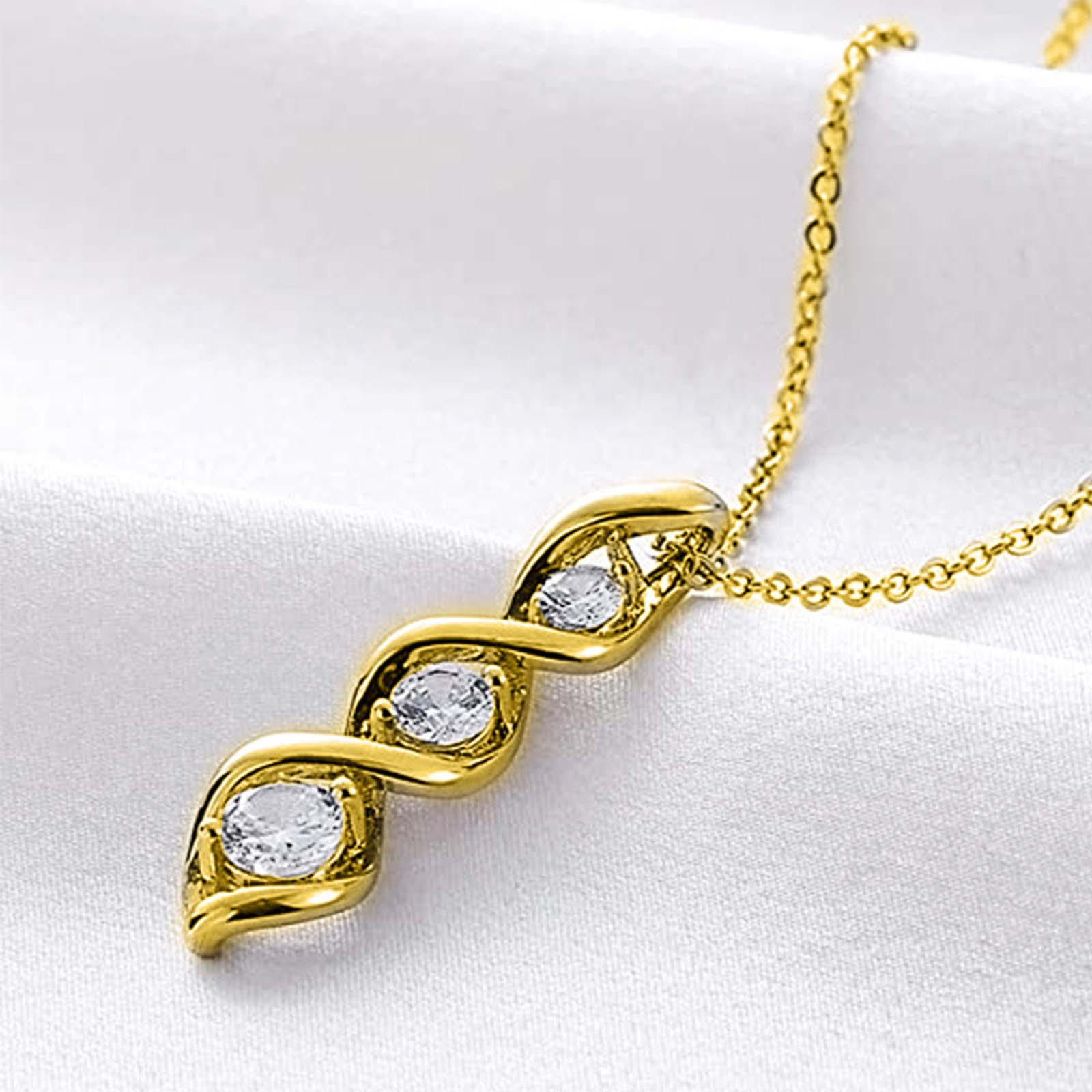 Creative zircon chemical molecule shape necklace classic spiral fashion accessories for girlfriend gifts suitable for parties and weddings