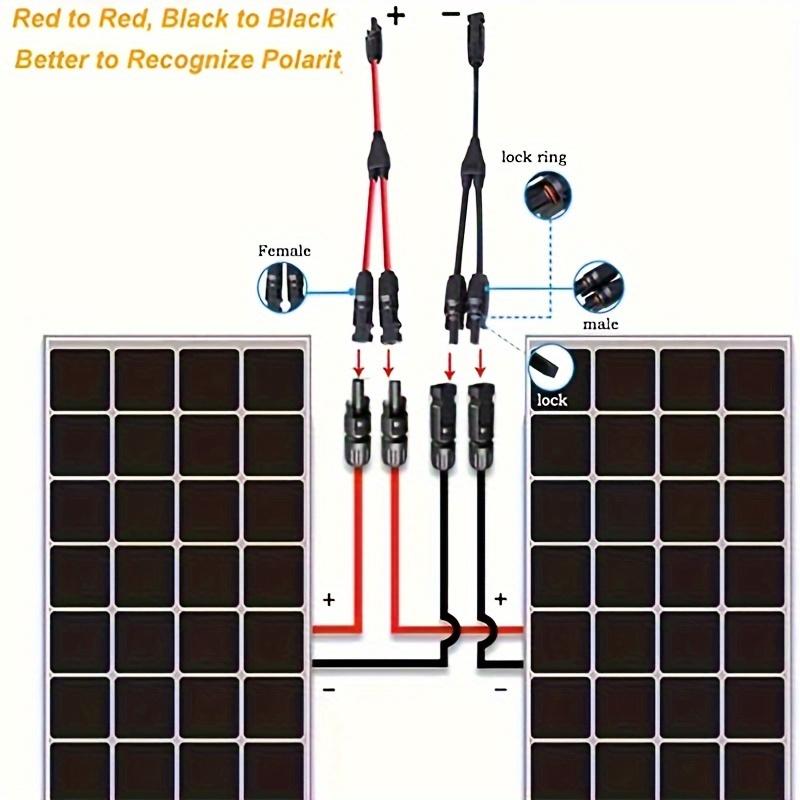 2pcs Solar Connector Photovoltaic Panel Adaptor Y BranchPlug 1 To 2 Parallel Connection of Battery PlateAssembly RV PV Group Line