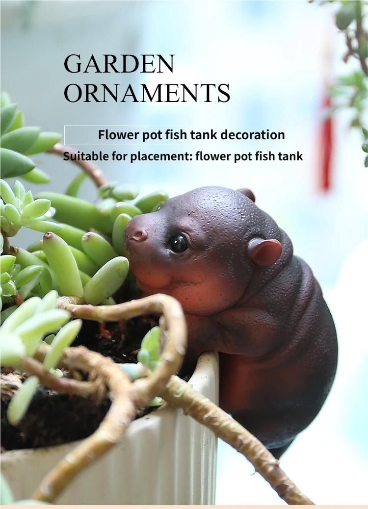 New Resin Craft Cute Succulent Plant Pot Home Decor Ornament Creative Micro Landscape Gardening, Unique Garden Accessory