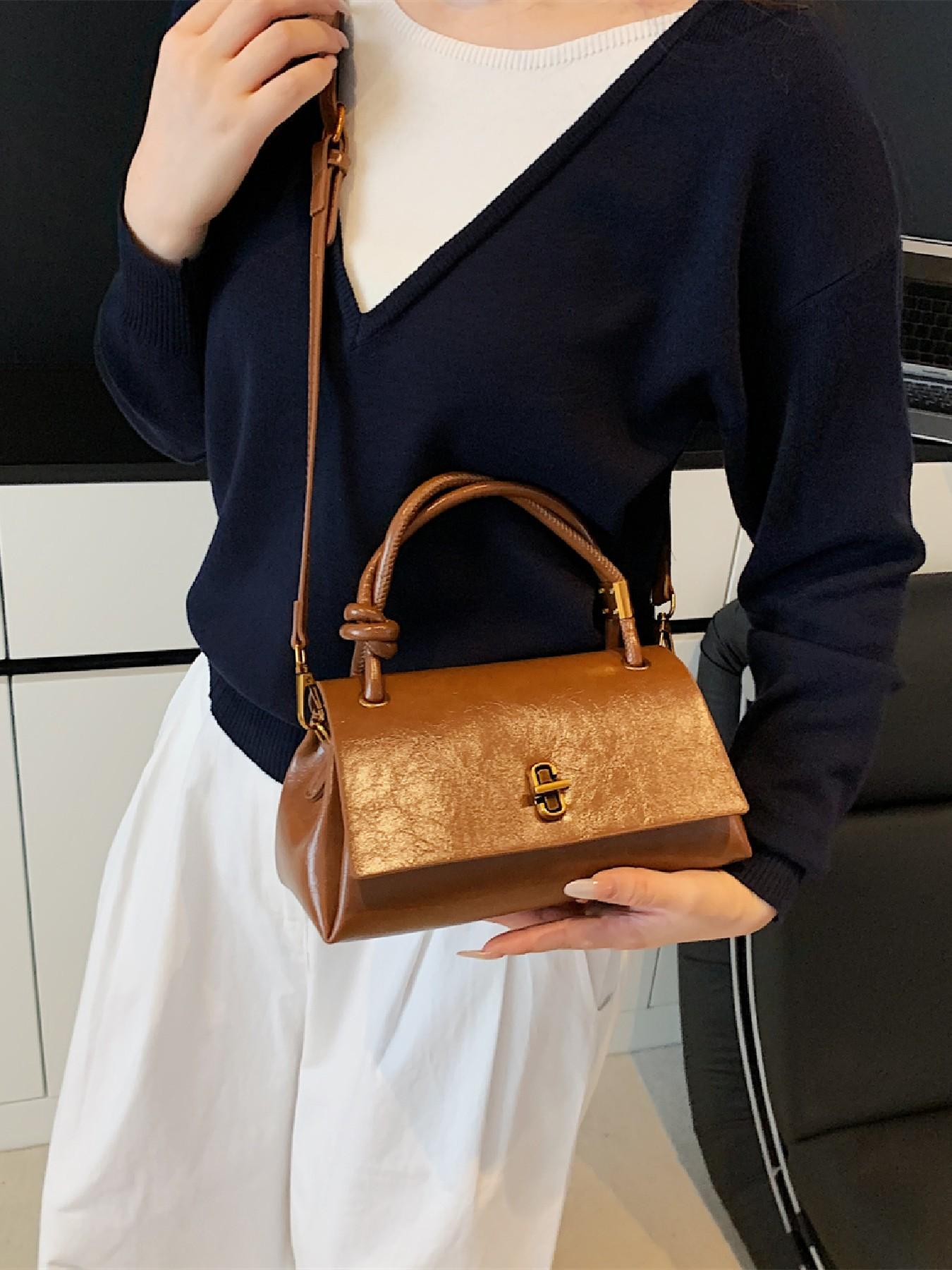 Simple Versatile Small Satchel Bag, Casual Flip Cover Clutch for Shopping & Commuting, Stylish Crossbody Shoulder Bag