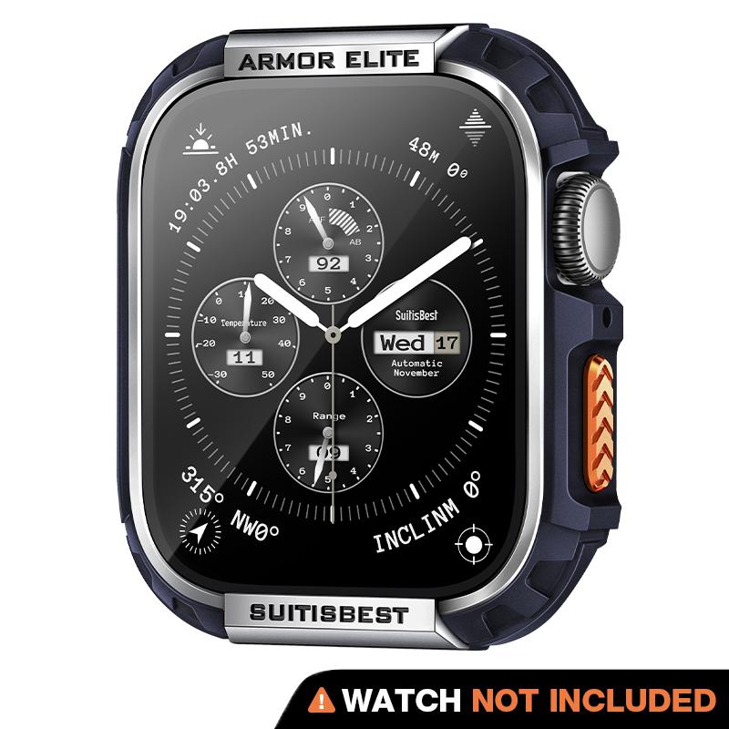 ArmorElite Case for Apple Watch Series 11 10 49mm 46mm 45mm 44mm with Screen Protector, Shockproof Protective Case Cover Bumper for iWatch Series 11 10 9 8 7 6 5 4 SE