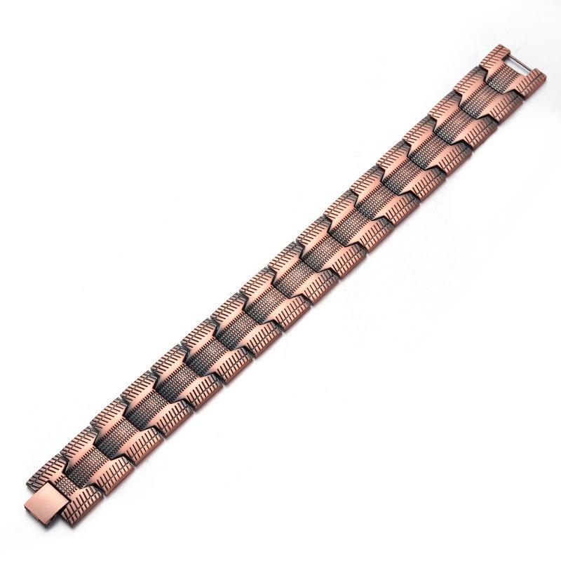 A pure copper men's bracelet, 3X super strong magnetic bracelet, 99.99% pure copper, with 3500 Gauss neodymium magnet, adjustable copper magnetic bracelet, birthday and bachelor party gift, universal holiday wear, copper bracelet jewelry gift