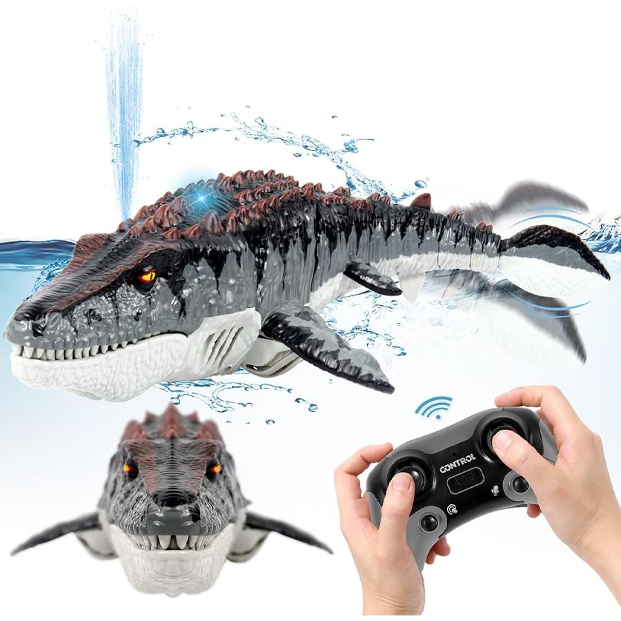 Remote Control Mosasaurus Toy Animals, Rechargeable Pool Simulation, Light & Water Spray Function, Electric Sea Monster, Birthday Gift Remote Control Mosasaurus Toy Animals, Rechargeable Pool Simulation, Light & Water Spray Function, Electric Sea Monster, Birthday Gift