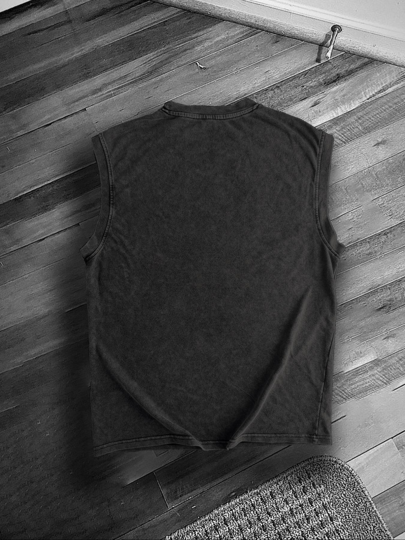 Men's Loose Galaxy Print Tank Top Vest, Casual Comfy Sleeveless Top for Daily Wear, Men's Clothes for All Seasons, Socks