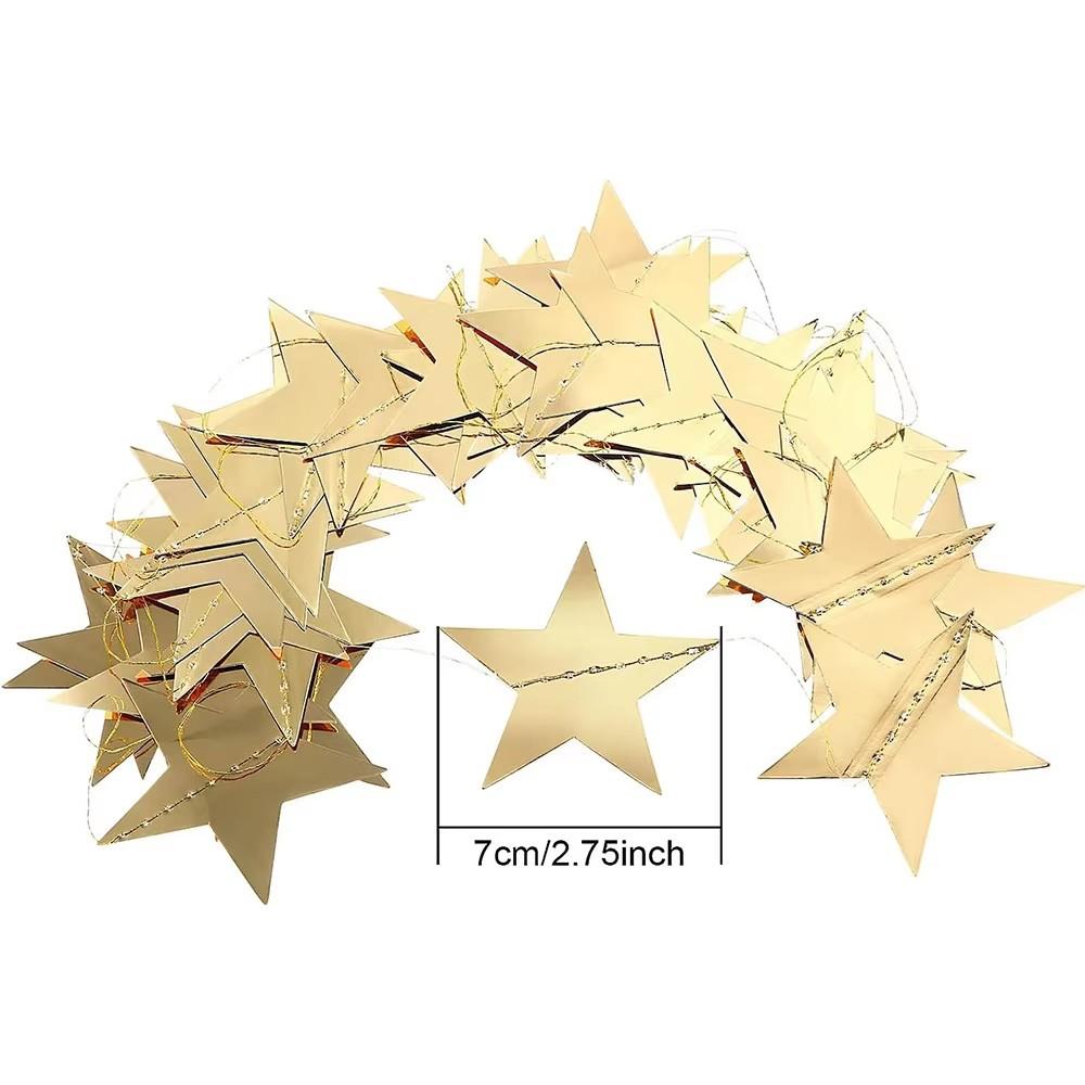 Star ornament, glittering gold double-sided star banner, 157 inches long, small star paper hanging decoration, suitable for Valentine's Day, graduation ceremony, birthday, wedding and all kinds of party backdrops and decorations.