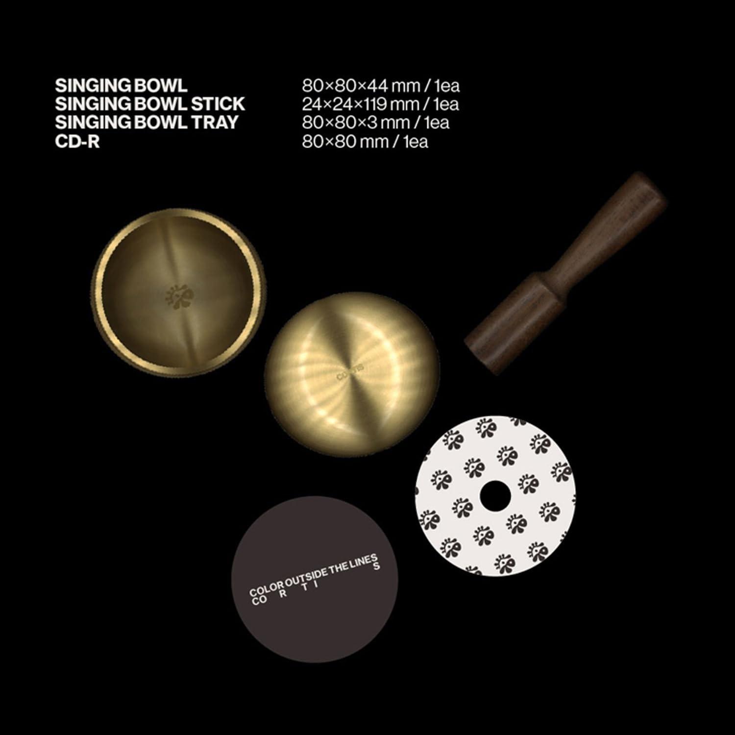 Cortis — 1st EP color “Outside the Lines” singing bowl version, output tray (R), photo card; no electricity required
