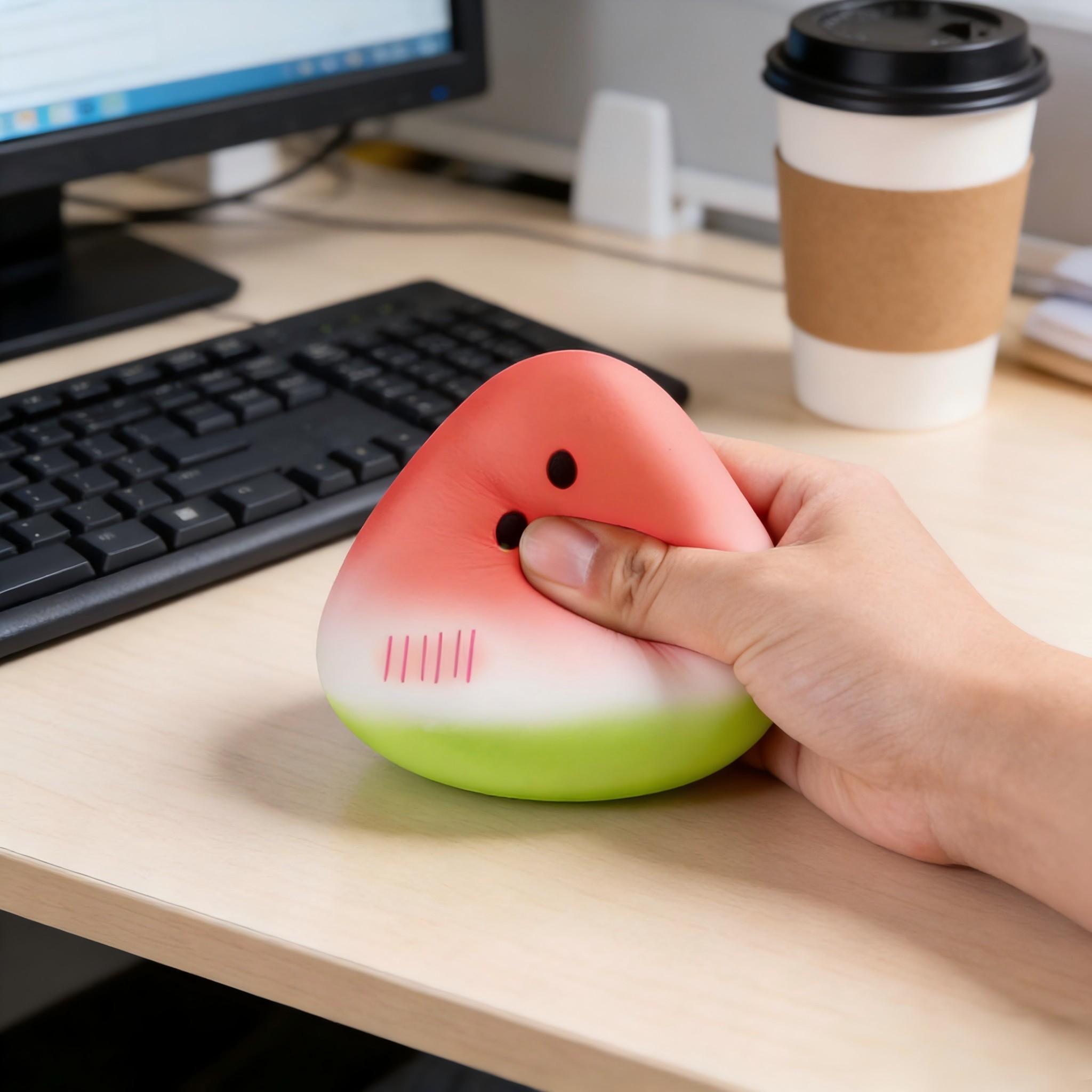 Kawaii Watermelon Squishies, Slow Rising Soft Fruit Toy, Stress Relief Squeeze Fidget Sensory Toy, Ideal for Adults & Party Favors