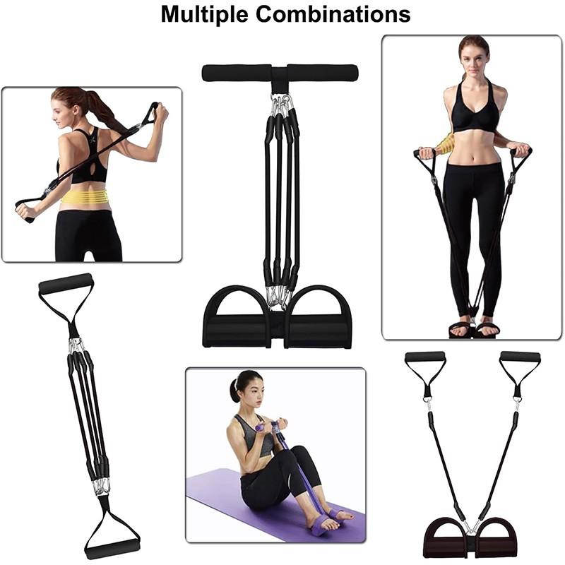 Multi-Functional Foot Resistance Band Set, Full Body Exercise, Sit-Up Aid, Leg and Abdominal Training, Stackable Home Gym Equipment