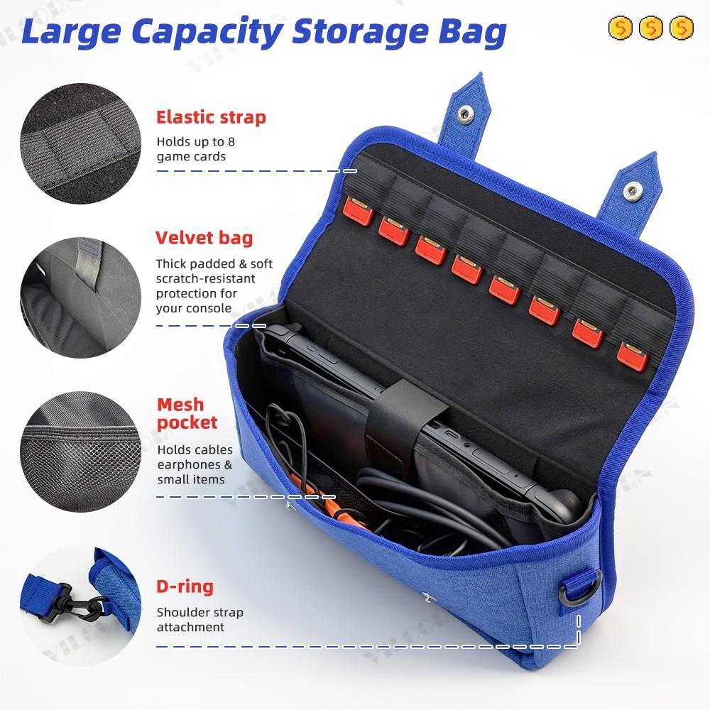 Switch2 Crossbody Bag, Game Style Carrying Case with 8 Card Slots, Large Capacity Protective Storage Pouch for Nintendo Switch2 Accessories