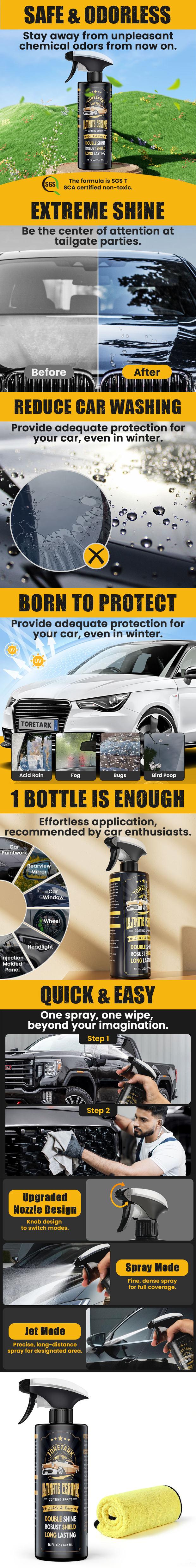 Ultimate Car Paint Protection Coating Spray for Lasting Shine, Smooth Finish, and Protection Against Snow & Harsh Weather