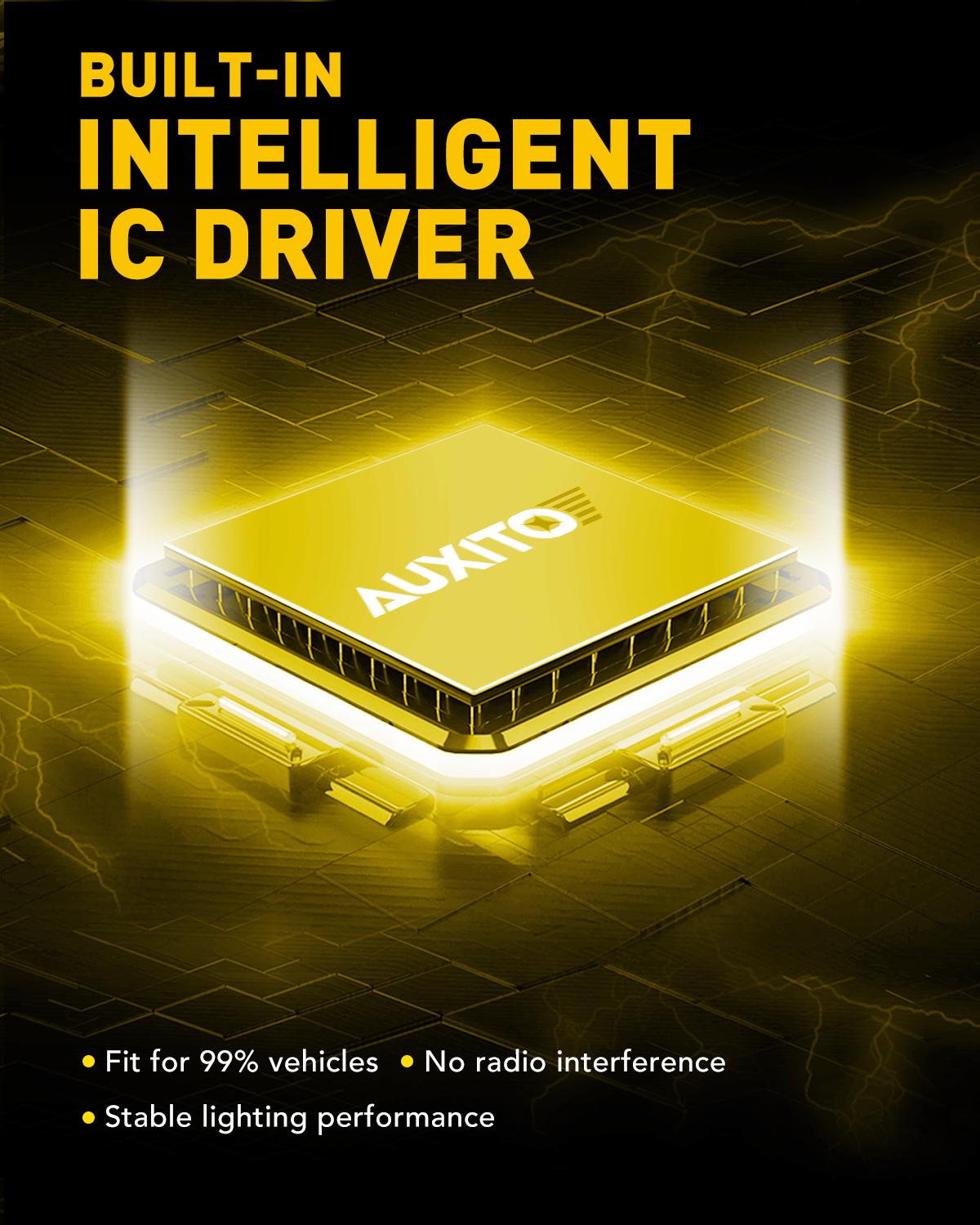 AUXITO 5202 LED Fog Light Bulbs, 6500K Cool White 6000 Lumen Plug And Play, 300% Brighter, 5201 PS19W 12085 PS24W Daytime Running Lights Replacement (Pack of 2)