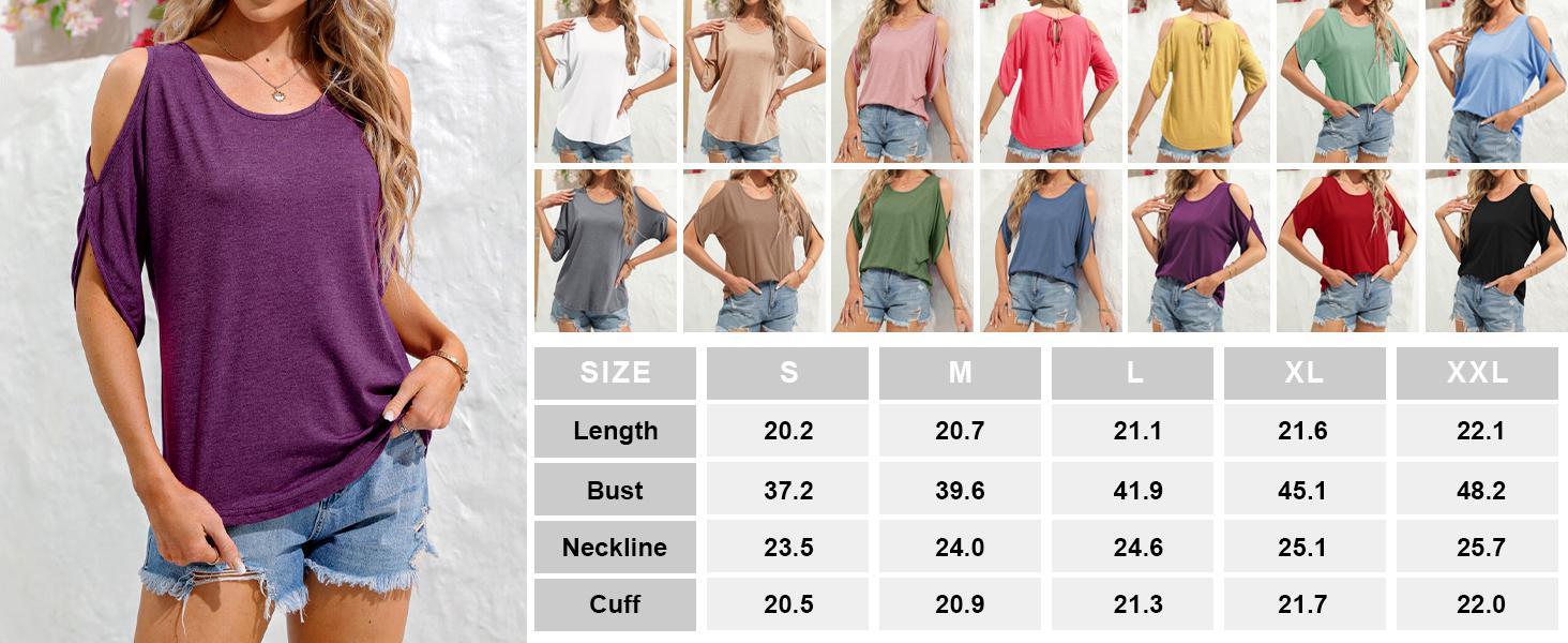 Danedvi Women's Cold Shoulder Tops Short Sleeve V-Neck Casual Loose Cutout Summer Fashion Tshirts Blouse Shirts SpringStatements Danedvi Women's Cold Shoulder Tops Short Sleeve V-Neck Casual Loose Cutout Summer Fashion Tshirts Blouse Shirts SpringStatements