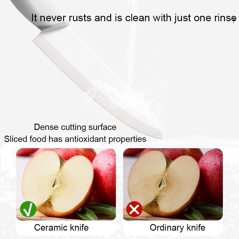 1/2 set of kitchen knives - ceramic knives, chef's knife, household sharp fruit knife, kitchen knife for cutting meat and vegetables, slicing knife for women, baby food knife set, with knife sheath, Kitchenware