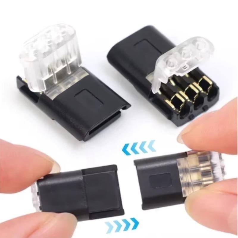 3-Pin Plug Electrical Connector 3-Wire Interchangeable Quick Wire Connector Automotive Wire Cable Ribbon Terminal Connector 10pcs