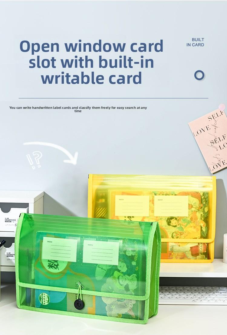 A4 Transparent Document Bag with 3D Edges Waterproof Single Layer Large Capacity for Students Exam Papers Office File Storage