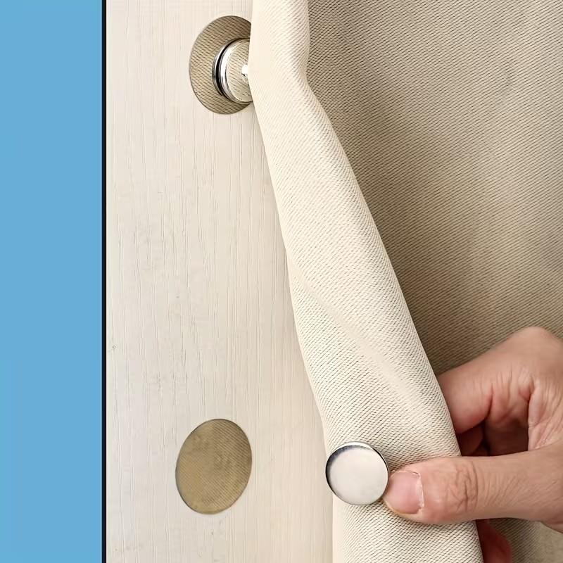 10pcs Modern Metal Magnetic Hooks, Easy Install Wall Mount Magnets, Ideal for Curtains, Shower Curtains, Seam Sealing, Walls, Doors