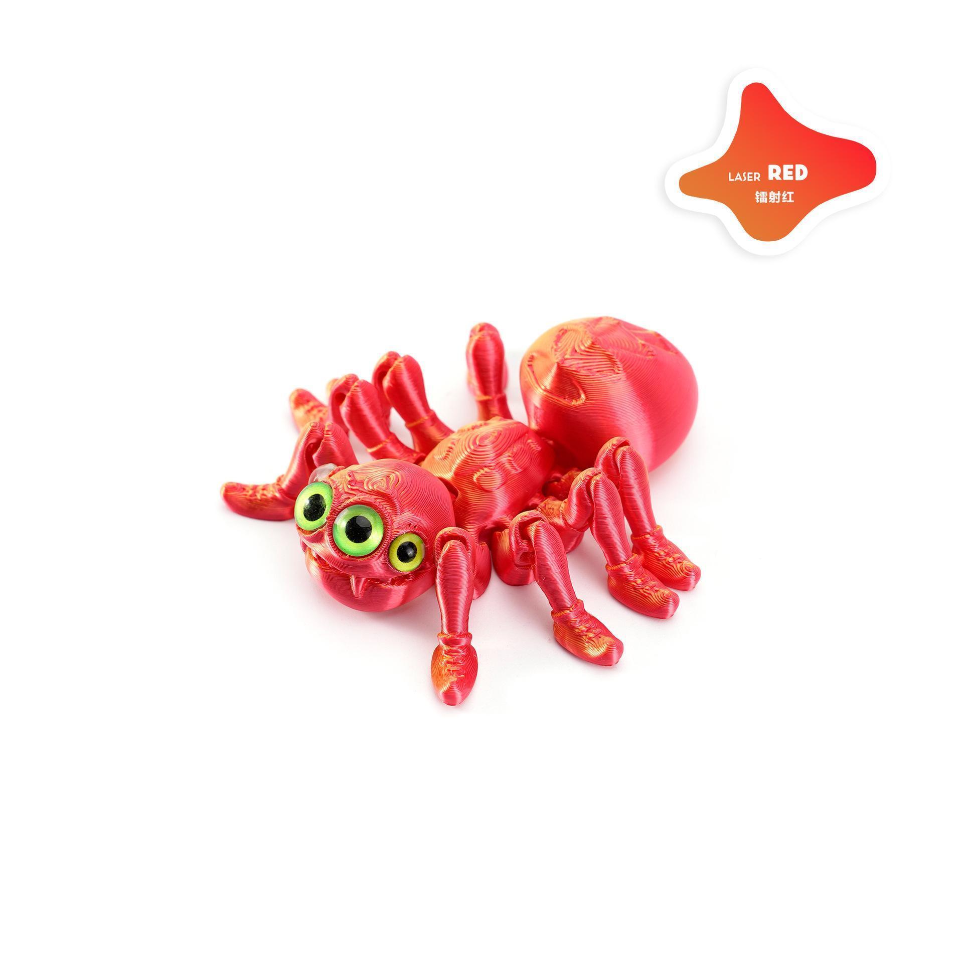 3D Printed Spider Animals Toy Realistic Colorful Spider Figurine Articulated Fidget Toy for Spider Lovers Halloween Home Decor