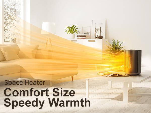 Space Heater, 1500W PTC  Portable Ceramic Space Heater with Fan,Heater with Digital Thermostat & Remote(40-86°F), 24H Timer, 5 Modes, ECO Mode, Overheat and Tip-Over Protection, Fast Heating for Bedroom, Office, and Home Indoor Use