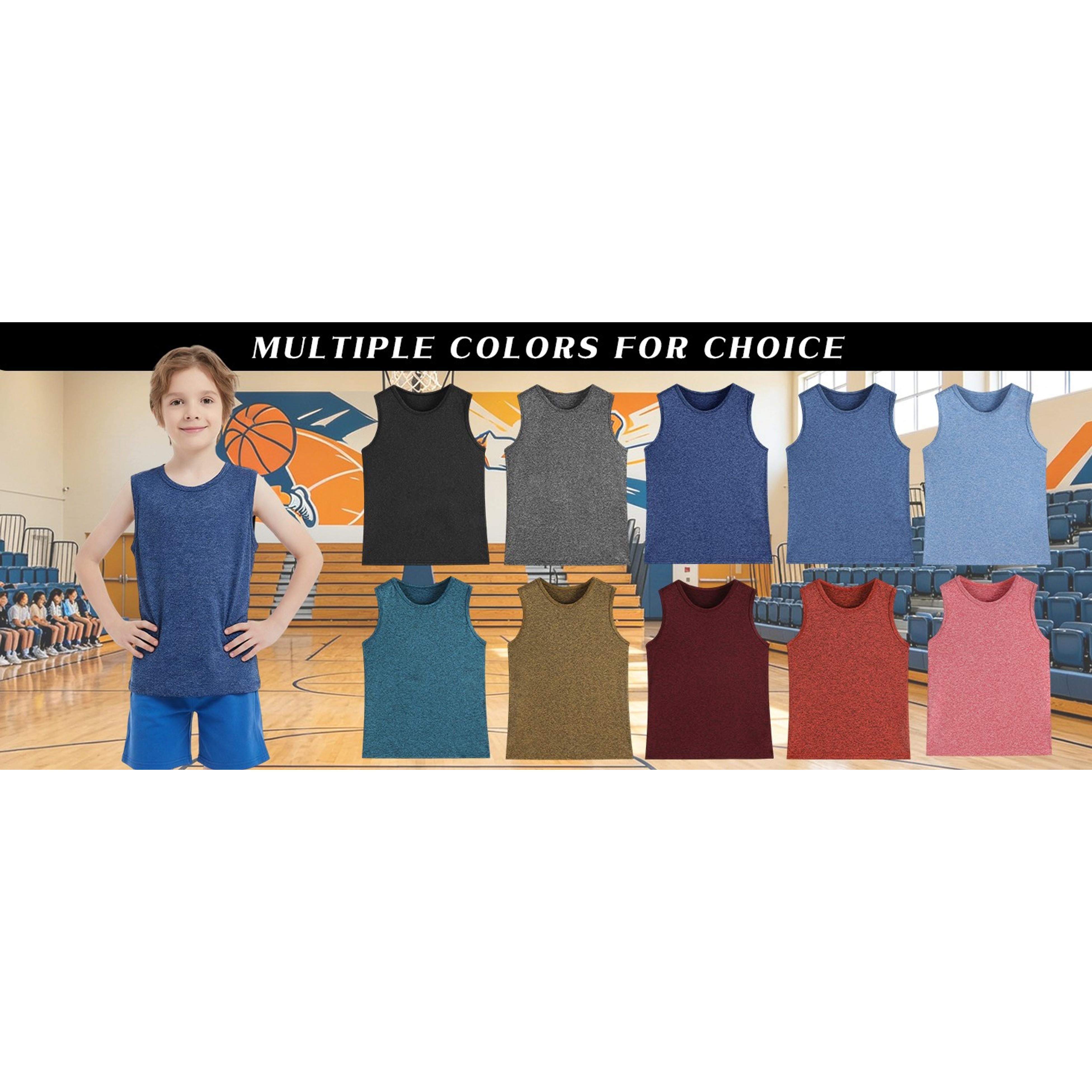 6-Pack Quick Dry Boys Tank Tops Athletic Sleeveless Tank Tops Age 4-16Y | Moisture Wicking Tank Tops for Boys,Performance Kids Active Sleeveless Top,Summer Youth Sport Practice Tank Tops 6-Pack Quick Dry Boys Tank Tops Athletic Sleeveless Tank Tops Age 4-16Y | Moisture Wicking Tank Tops for Boys,Performance Kids Active Sleeveless Top,Summer Youth Sport Practice Tank Tops