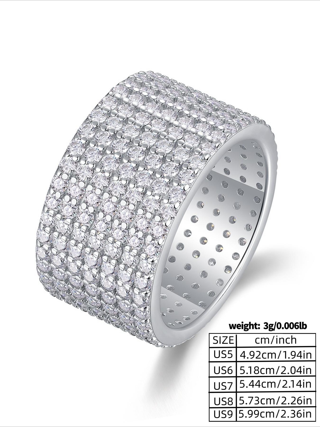 Father's Day Mother's Day gift, full circle, chilled full diamond ring, closed high-end light luxury men's and women's couple ring