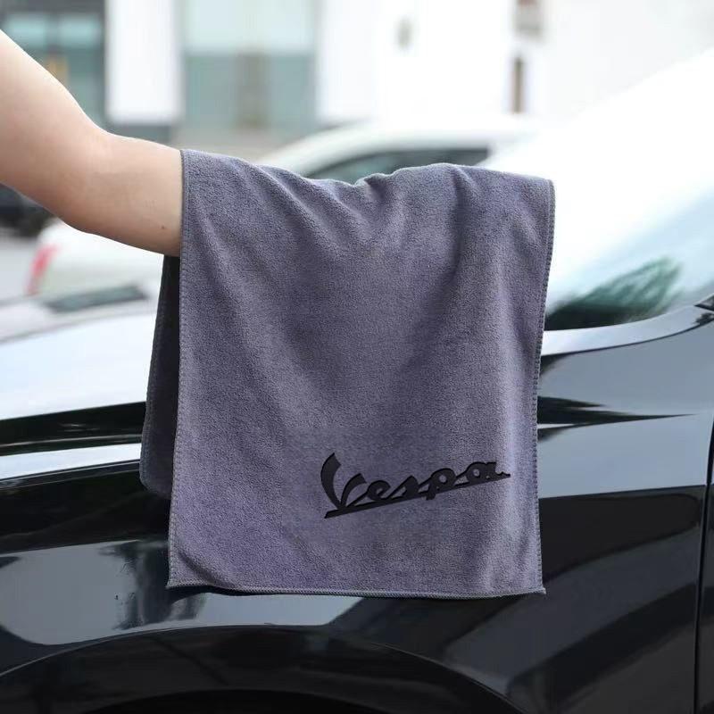 Microfiber Car Wash Towel for Vespa Scooter, Cleaning Drying Cloth for Gts Lx Lxv Gtv Sprint Primavera 150 300, Auto Accessories