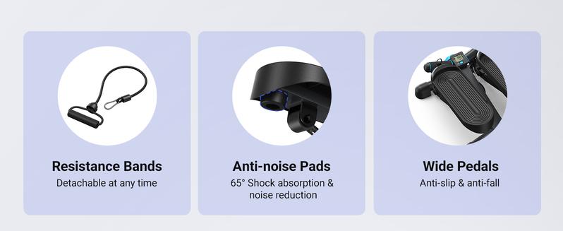 MERACH Steppers for Exercise, Stair Stepper with Resisitance Bands Mini Stepper with 330LBS Loading Capacity