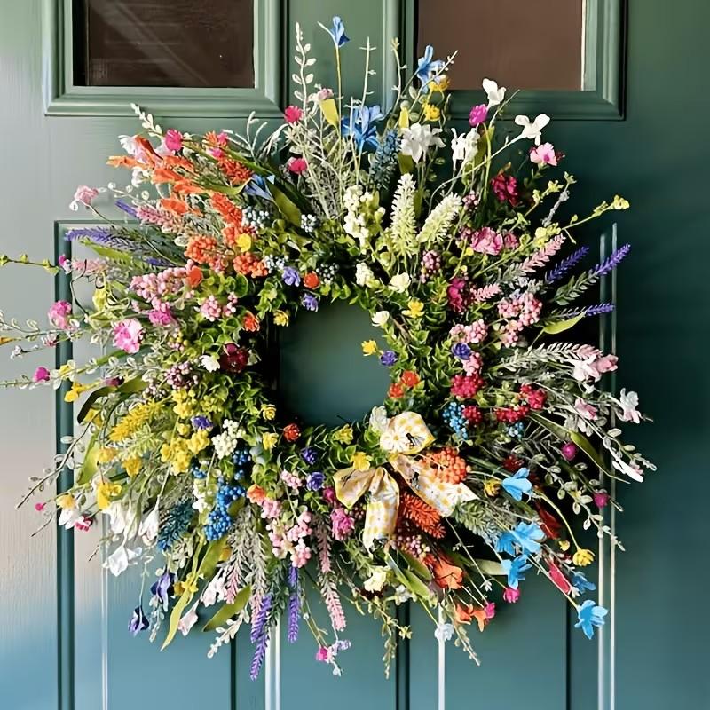 Berry Wildflower Wreath, Front Door Wreath, Spring Summer Wreath, Elegant Wreath, Mother's Day Wreath, Plastic Material, Daily Use