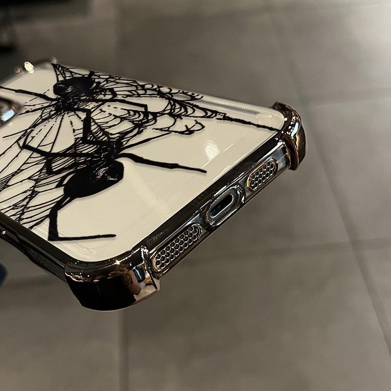 Spider Pattern Four-corner drop-proof TPU phone case for iPhone 16 15 14 Pro Max 13 12 11 XR XS Plus shockproof full camera protection durable slim silicone case mobile phone case