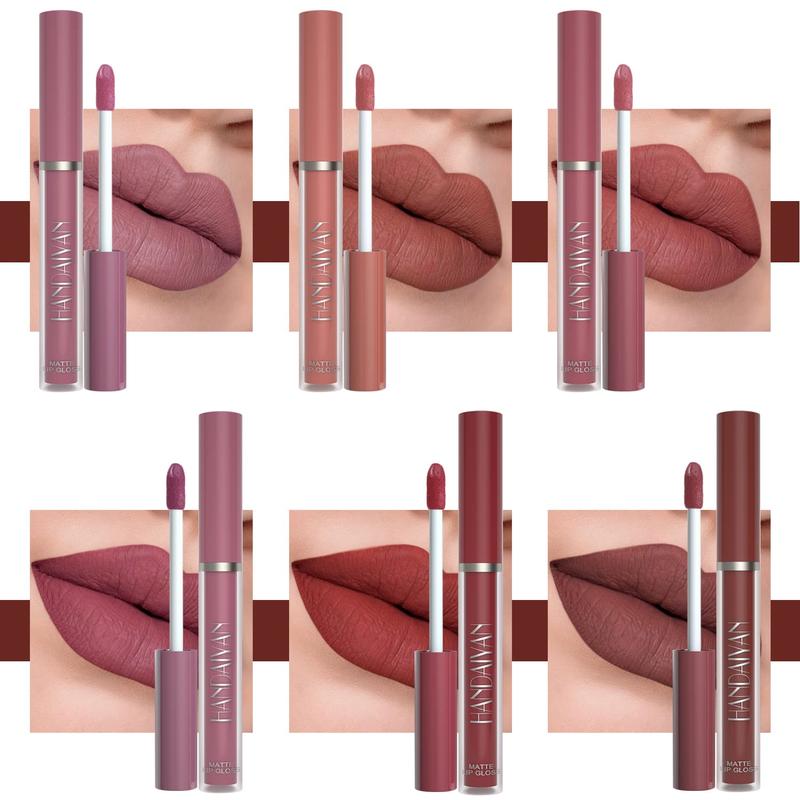 HANDAIYAN 6Pcs Matte Liquid Lipstick Set - Long Lasting & High Pigmented | Nude Lip Stain Makeup Kit - Waterproof, Non-Stick Cup Transfer | Perfect Makeup Gift for Women HANDAIYAN 6Pcs Matte Liquid Lipstick Set - Long Lasting & High Pigmented | Nude Lip Stain Makeup Kit - Waterproof, Non-Stick Cup Transfer | Perfect Makeup Gift for Women