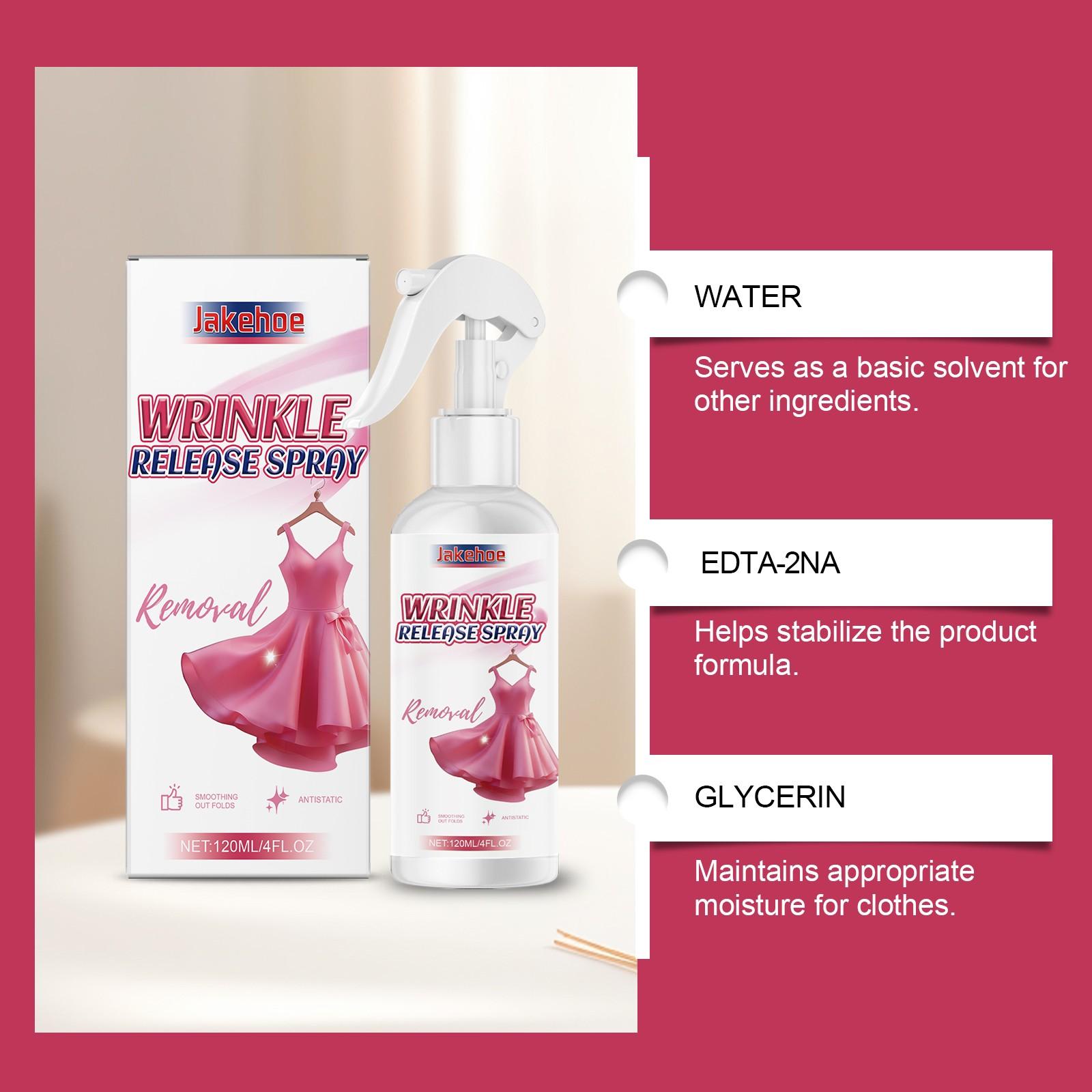 2-Pack Clothing Wrinkle Remover Spray (120ML*2), Easy-To-Use, Effectively Reduces Wrinkles, Suitable for Various Fabrics, Essential Travel Spray