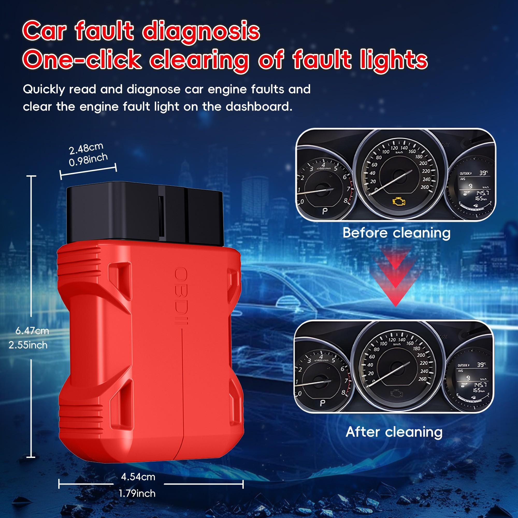 Wireless Obd2 Scanner, Bluetooth-compatible Dual-Direction Full System Diagnostic Tool, Compatible with iOS and Android, Car Code Reader