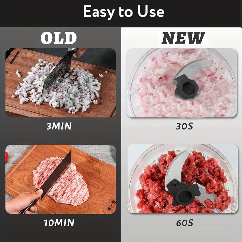 Portable Hand Pull String Onion & Garlic Mincer, Durable Blade Meat Slicer, Multifunctional Vegetable and Fruit Chopper Dicer, Carrot Cutter, Large Capacity Manual Food Processor Machine, Kitchen Accessories