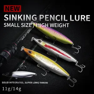 6pcs/set Ghost Fly Submerged Lead Pencil Lure Fish Bait Fishing Far Casting Minnow Pencil 10g 14g Individually Packaged Boxed