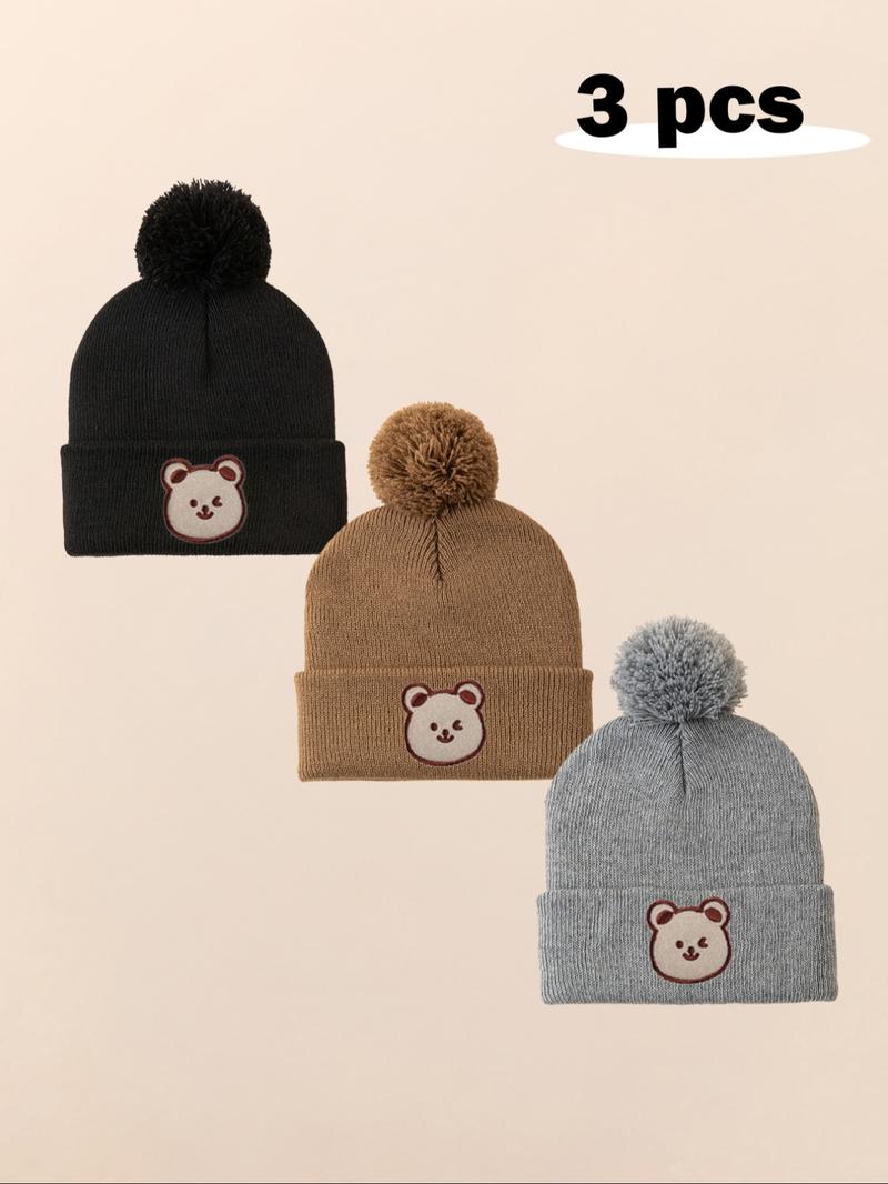 Knitted Hat for Newborns & Toddlers, Warm Winter Beanie for Outdoor Use, Casual Style Daily Commute Cap, Suitable for Fall & Winter, Bonnet