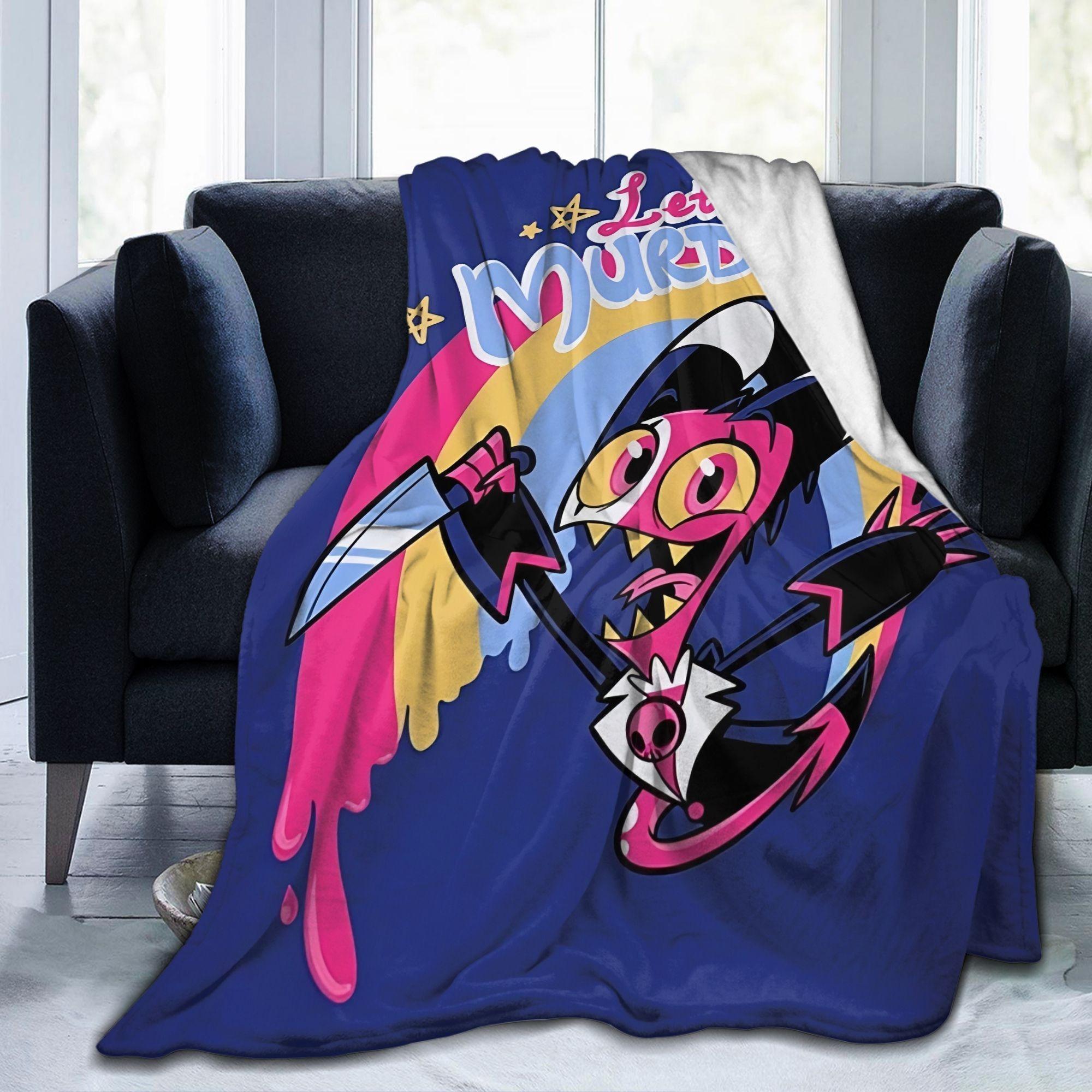 Anime Blitzø pattern printed flannel blanket, microfiber is soft and durable, perfect for travel, office or living room, a gift for anime fans