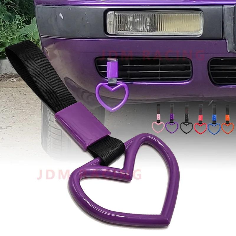 JDM Racing New Handle Hand Strap Heart Ring Styling Drift Charm Strap Drift Auto Accessories Car Strap Front and Rear Bumper Dec Automotive Decoration Automotive Decorative Accessories Aesthetic Car Accessory
