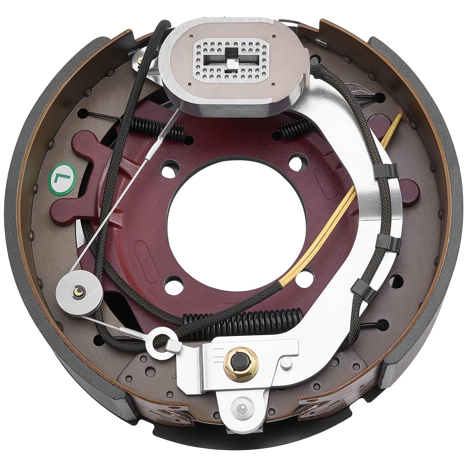 VEVOR Auto-Adjust Pre-Assembled SPHC Steel Electric Brake Pair Kit, 12.25x3.375in Backing Plates, 8000lbs Heavy Loads Axle Braking System Replacement Part for Trailers, RVs