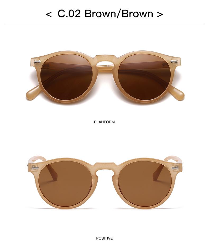 Retro Round Sunglasses Men Women Fashion Small Polarized Sun Glasses For Male Female Literary Vintage Shades Driving Eyeglasses Trendy Vintage Sunglasses