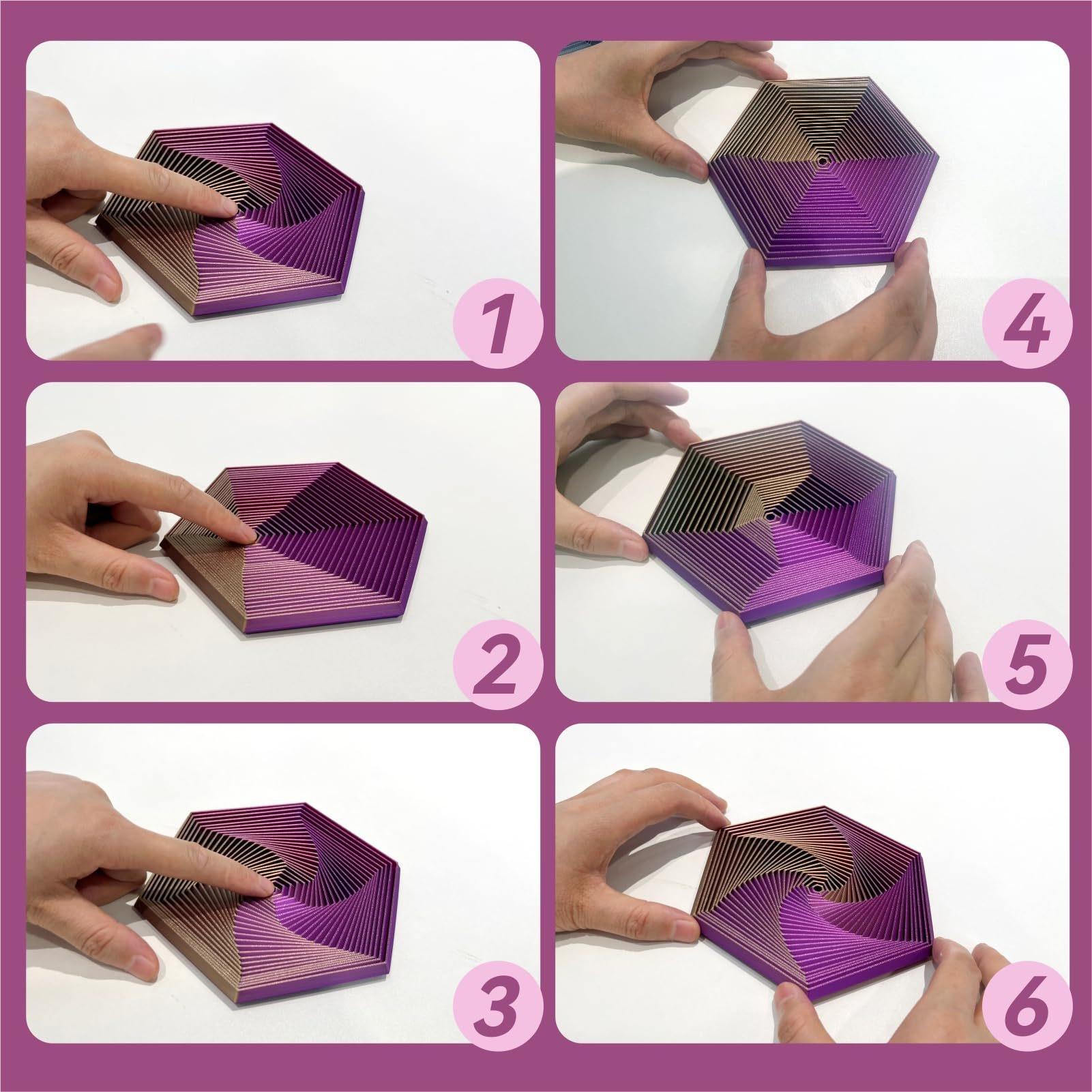 3D Printed Hexagonal Stress Relief Toy Creative Magic Decompression Fidget Toy for Adults