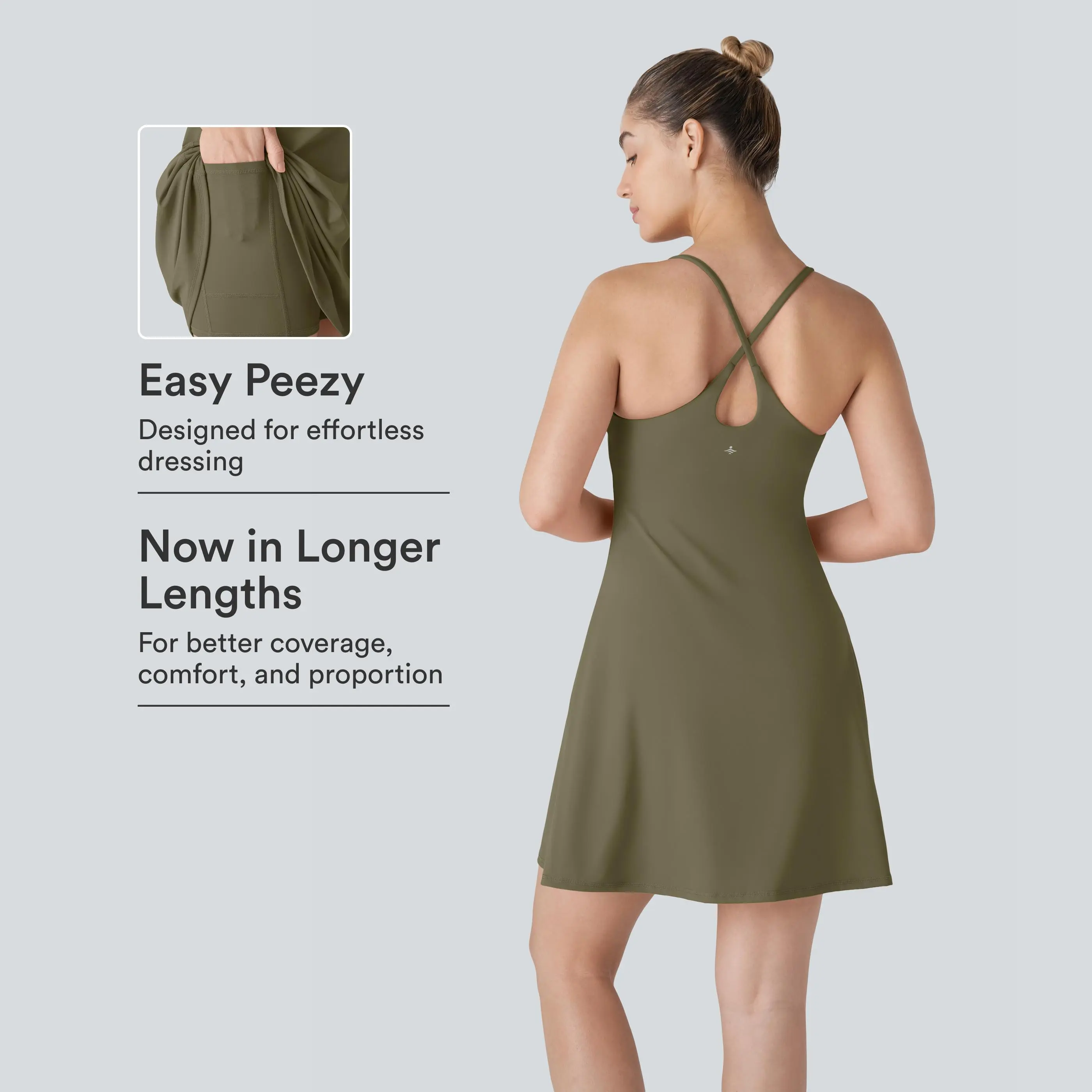 Halara SoftlyZero™ Plush Backless Active Dress-Longer Length-Easy Peezy Edition