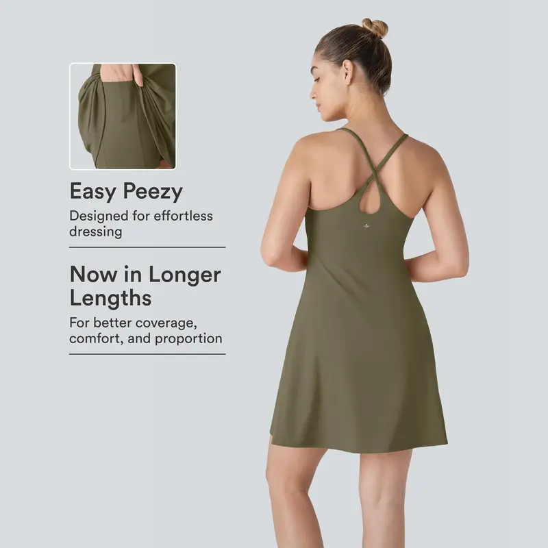 Halara SoftlyZero™ Plush Backless Active Dress-Longer Length-Easy Peezy Edition