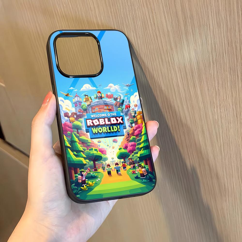 Cartoon R-Robloxs Phone Case for 17 Pro Max iphone 16 Plus 15 Pro Max 14 12 11 13 Mini X Xs XR PC+TPU Cover