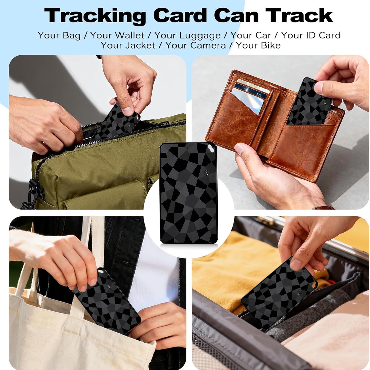 Tracker Tag 4 Pack Luggage Tracker Smart Tag Works with Apple Find My,  Key Finder Locator for Bags,Wallet Tracker,Item Finder Tag Locate or Tracking for Keys(iOS only)Essential cards for going out with smart tags for peace of mind