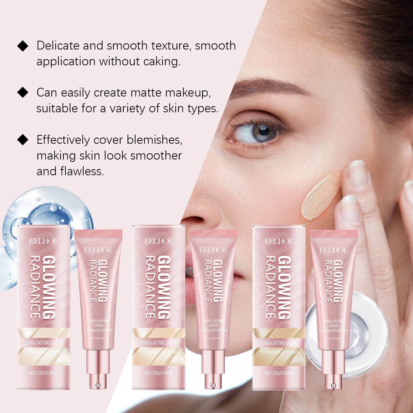 EELHOE Lightweight Long-Lasting Foundation Coverage, Non-Fading, Moisturizing & Refreshing